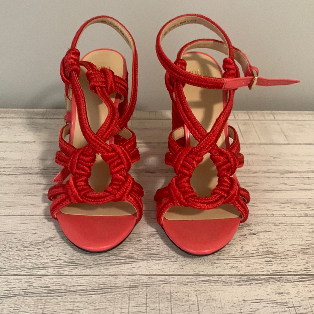 CAbi red sandal heels